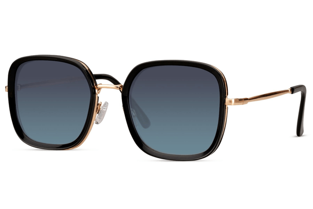 NINA Lunettes de soleil Noir Doré/Bleu