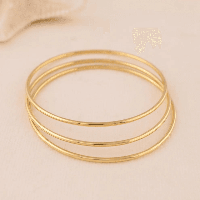 Trio de bracelets Doré Fins &amp; Lisses